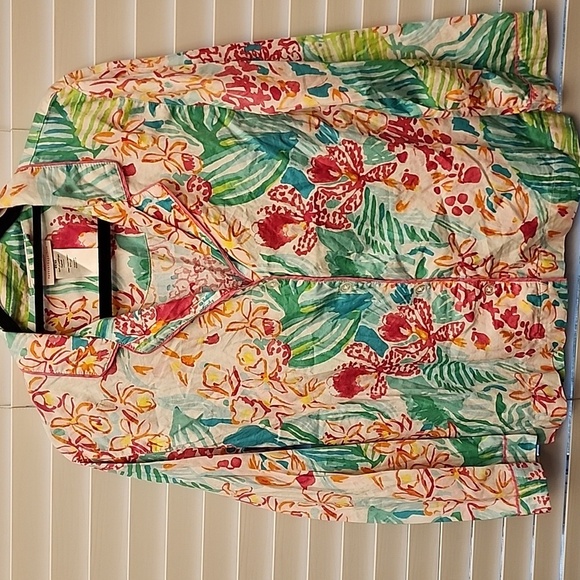Lilly Pulitzer x Pottery Barn Teen Via Flora Pajama Lounge Shirt Size Large - Picture 1 of 5